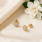 14kt Gold Starry Flower Diamond Cluster Earrings | IGI Certified, Gross Wt: 0.85, Net Wt: 0.808, Diamond. Wt 0.21