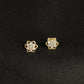 14kt Gold Starry Flower Diamond Cluster Earrings | IGI Certified, Gross Wt: 0.85, Net Wt: 0.808, Diamond. Wt 0.21