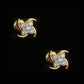 Elegant 14kt Gold Curved Wave Diamond Earrings | IGI Certified, Gross Wt: 0.91, Net Wt: 0.866, Diamond. Wt 0.22