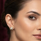 Elegant 14kt Gold Curved Wave Diamond Earrings | IGI Certified, Gross Wt: 0.91, Net Wt: 0.866, Diamond. Wt 0.22