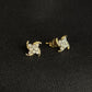 Elegant 14kt Gold Curved Wave Diamond Earrings | IGI Certified, Gross Wt: 0.91, Net Wt: 0.866, Diamond. Wt 0.22