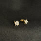 Ornate 14kt Gold Royal Diamond Cluster Studs | IGI Certified, Gross Wt: 0.99, Net Wt: 0.946, Diamond. Wt 0.22