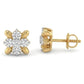 Ornate 14kt Gold Royal Diamond Cluster Studs | IGI Certified, Gross Wt: 0.99, Net Wt: 0.946, Diamond. Wt 0.22