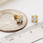 Ornate 14kt Gold Royal Diamond Cluster Studs | IGI Certified, Gross Wt: 0.99, Net Wt: 0.946, Diamond. Wt 0.22