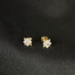 Ornate 14kt Gold Royal Diamond Cluster Studs | IGI Certified, Gross Wt: 0.99, Net Wt: 0.946, Diamond. Wt 0.22