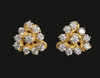 14kt Gold Twisted Infinity Diamond Earrings | IGI Certified, Gross Wt: 0.89, Net Wt: 0.82, Diamond. Wt 0.35
