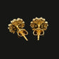 14kt Gold Twin Leaf Diamond Cluster Earrings | IGI Certified, Gross Wt: 1.12, Net Wt: 1.012, Diamond. Wt 0.54