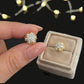 14kt Gold Twin Leaf Diamond Cluster Earrings | IGI Certified, Gross Wt: 1.12, Net Wt: 1.012, Diamond. Wt 0.54