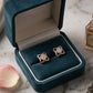 Art Deco Concave Square Diamond Earrings | Vintage Style 14K Gold Studs, Gross Wt: 2.64, Net Wt: 2.54, Diamond. Wt 0.5