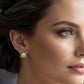 Art Deco Concave Square Diamond Earrings | Vintage Style 14K Gold Studs, Gross Wt: 2.64, Net Wt: 2.54, Diamond. Wt 0.5
