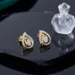 14kt Gold Wave Arc Diamond Stud Earrings | IGI Certified, Gross Wt: 2.23, Net Wt: 2.148, Diamond. Wt 0.41