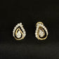 14kt Gold Wave Arc Diamond Stud Earrings | IGI Certified, Gross Wt: 2.23, Net Wt: 2.148, Diamond. Wt 0.41