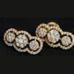 Shimmering Triple Diamond Cluster Earrings | Horizontal Infinity Style Studs, Gross Wt: 3.89, Net Wt: 3.702, Diamond. Wt 0.94