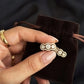 Shimmering Triple Diamond Cluster Earrings | Horizontal Infinity Style Studs, Gross Wt: 3.89, Net Wt: 3.702, Diamond. Wt 0.94