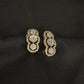 Shimmering Triple Diamond Cluster Earrings | Horizontal Infinity Style Studs, Gross Wt: 3.89, Net Wt: 3.702, Diamond. Wt 0.94