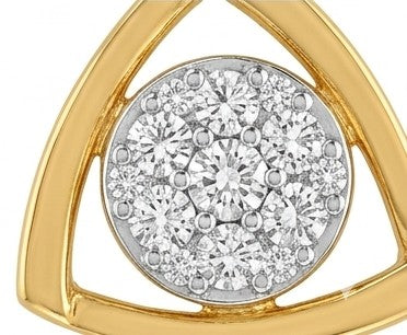 14kt Gold Hexagonal Floral Diamond Studs | IGI Certified Fine Gold, Gross Wt: 1.09, Net Wt: 1.044, Diamond. Wt 0.23