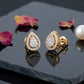 Timeless 14K Gold Pear Diamond Halo Studs | Classic Teardrop Earrings, Gross Wt: 1.91, Net Wt: 1.822, Diamond. Wt 0.44