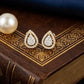 Timeless 14K Gold Pear Diamond Halo Studs | Classic Teardrop Earrings, Gross Wt: 1.91, Net Wt: 1.822, Diamond. Wt 0.44
