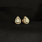 Timeless 14K Gold Pear Diamond Halo Studs | Classic Teardrop Earrings, Gross Wt: 1.91, Net Wt: 1.822, Diamond. Wt 0.44