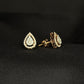 Timeless 14K Gold Pear Diamond Halo Studs | Classic Teardrop Earrings, Gross Wt: 1.91, Net Wt: 1.822, Diamond. Wt 0.44
