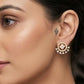 Radiant Diamond Sunburst Fan Earrings | 14K Yellow Gold Fringe Studs, Gross Wt: 2.39, Net Wt: 2.314, Diamond. Wt 0.38