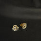 Radiant Diamond Sunburst Fan Earrings | 14K Yellow Gold Fringe Studs, Gross Wt: 2.39, Net Wt: 2.314, Diamond. Wt 0.38