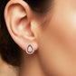 Elegant Rose Gold Teardrop Diamond Halo Earrings | 14K Pear Cluster Studs, IGI certified, Gross Wt: 3.51, Net Wt: 3.346, Diamond. Wt 0.82
