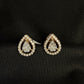 Elegant Rose Gold Teardrop Diamond Halo Earrings | 14K Pear Cluster Studs, IGI certified, Gross Wt: 3.51, Net Wt: 3.346, Diamond. Wt 0.82