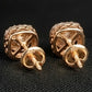Elegant 14K Gold Triple Diamond Circle Drop Earrings | Vertical Halo Studs, Gross Wt: 3.68, Net Wt: 3.516, Diamond. Wt 0.82