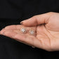 Elegant 14K Gold Triple Diamond Circle Drop Earrings | Vertical Halo Studs, Gross Wt: 3.68, Net Wt: 3.516, Diamond. Wt 0.82