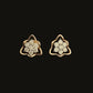Vintage-Inspired 14K Gold Floral Lace Diamond Earrings | Open-Work Studs, Gross Wt: 2.65, Net Wt: 2.544, Diamond. Wt 0.53