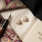Vintage-Inspired 14K Gold Floral Lace Diamond Earrings | Open-Work Studs, Gross Wt: 2.65, Net Wt: 2.544, Diamond. Wt 0.53