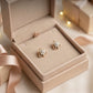 Vintage-Inspired 14K Gold Floral Lace Diamond Earrings | Open-Work Studs, Gross Wt: 2.65, Net Wt: 2.544, Diamond. Wt 0.53