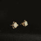 Vintage-Inspired 14K Gold Floral Lace Diamond Earrings | Open-Work Studs, Gross Wt: 2.65, Net Wt: 2.544, Diamond. Wt 0.53