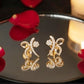 Ornate 14K Gold Royal Diamond Stud Earrings | Luxurious Patterned Halo Studs, Gross Wt: 3.95, Net Wt: 3.84, Diamond. Wt 0.55
