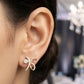 Ornate 14K Gold Royal Diamond Stud Earrings | Luxurious Patterned Halo Studs, Gross Wt: 3.95, Net Wt: 3.84, Diamond. Wt 0.55