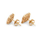 Modern 14K Gold Square Cut-Out Diamond Earrings | Geometric Halo Studs, Gross Wt: 3.18, Net Wt: 3.068, Diamond. Wt 0.56