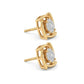 Modern 14K Yellow Gold Geometric Diamond Studs | Minimalist Open Frame Earrings, Gross Wt: 2.11, Net Wt: 2.064, Diamond. Wt 0.23