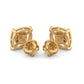 Modern 14K Yellow Gold Geometric Diamond Studs | Minimalist Open Frame Earrings, Gross Wt: 2.11, Net Wt: 2.064, Diamond. Wt 0.23