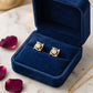 Modern 14K Yellow Gold Geometric Diamond Studs | Minimalist Open Frame Earrings, Gross Wt: 2.11, Net Wt: 2.064, Diamond. Wt 0.23
