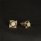 Modern 14K Yellow Gold Geometric Diamond Studs | Minimalist Open Frame Earrings, Gross Wt: 2.11, Net Wt: 2.064, Diamond. Wt 0.23