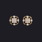 Unique 14K Gold Interlocking Orbital Diamond Earrings | Modern Hoop Studs, Gross Wt: 3.54, Net Wt: 3.426, Diamond. Wt 0.57