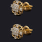 Unique 14K Gold Interlocking Orbital Diamond Earrings | Modern Hoop Studs, Gross Wt: 3.54, Net Wt: 3.426, Diamond. Wt 0.57