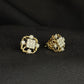Unique 14K Gold Interlocking Orbital Diamond Earrings | Modern Hoop Studs, Gross Wt: 3.54, Net Wt: 3.426, Diamond. Wt 0.57