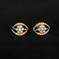 Elegant 14K Two-Tone Spiral Diamond Earrings | Wave Pattern Gold Studs, Gross Wt: 2.08, Net Wt: 2.016, Diamond. Wt 0.32