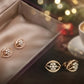 Elegant 14K Two-Tone Spiral Diamond Earrings | Wave Pattern Gold Studs, Gross Wt: 2.08, Net Wt: 2.016, Diamond. Wt 0.32