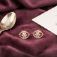 Elegant 14K Two-Tone Spiral Diamond Earrings | Wave Pattern Gold Studs, Gross Wt: 2.08, Net Wt: 2.016, Diamond. Wt 0.32