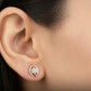 Elegant 14K Two-Tone Spiral Diamond Earrings | Wave Pattern Gold Studs, Gross Wt: 2.08, Net Wt: 2.016, Diamond. Wt 0.32