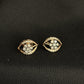Elegant 14K Two-Tone Spiral Diamond Earrings | Wave Pattern Gold Studs, Gross Wt: 2.08, Net Wt: 2.016, Diamond. Wt 0.32