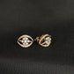 Elegant 14K Two-Tone Spiral Diamond Earrings | Wave Pattern Gold Studs, Gross Wt: 2.08, Net Wt: 2.016, Diamond. Wt 0.32